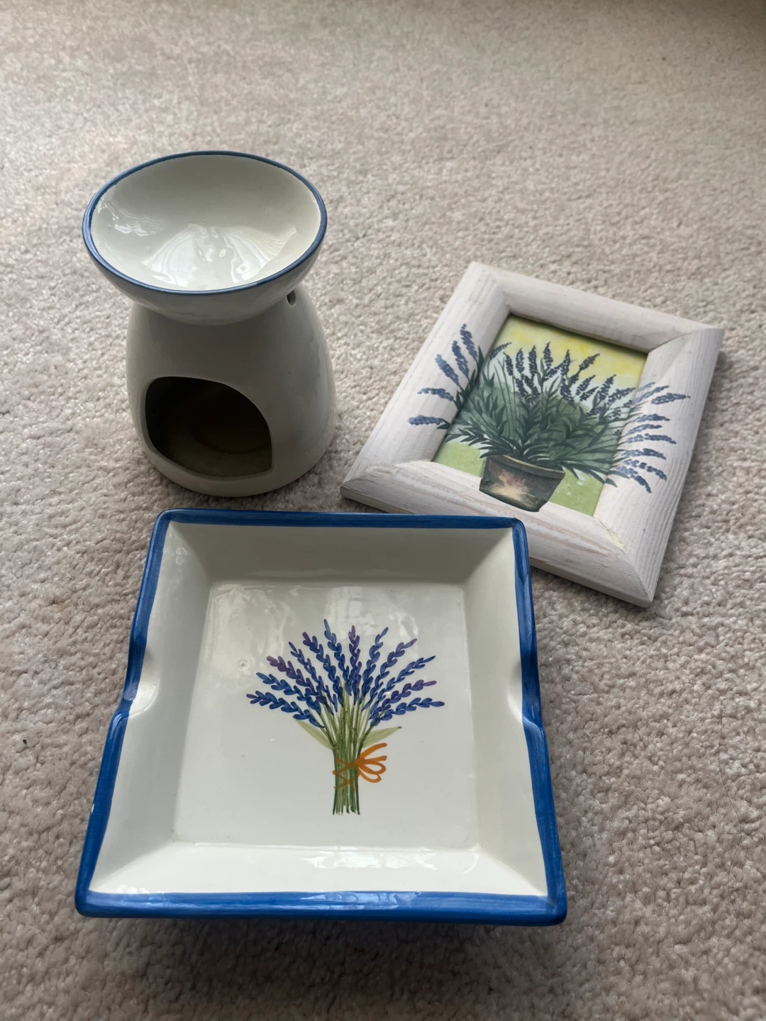 Lavender Oil Burner, Dish and Picture Frame Set - photo 2