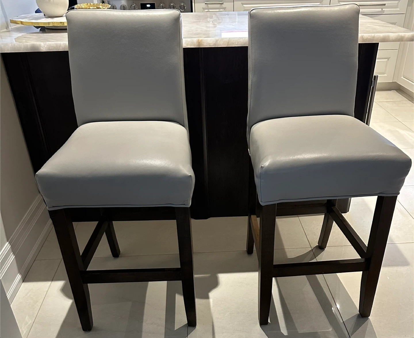 Set of 2 Grey Bar Stools