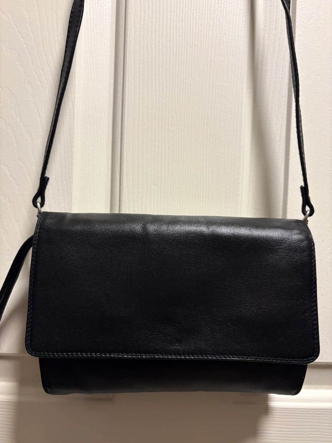 Derek Alexander Black Leather Crossbody Purse
