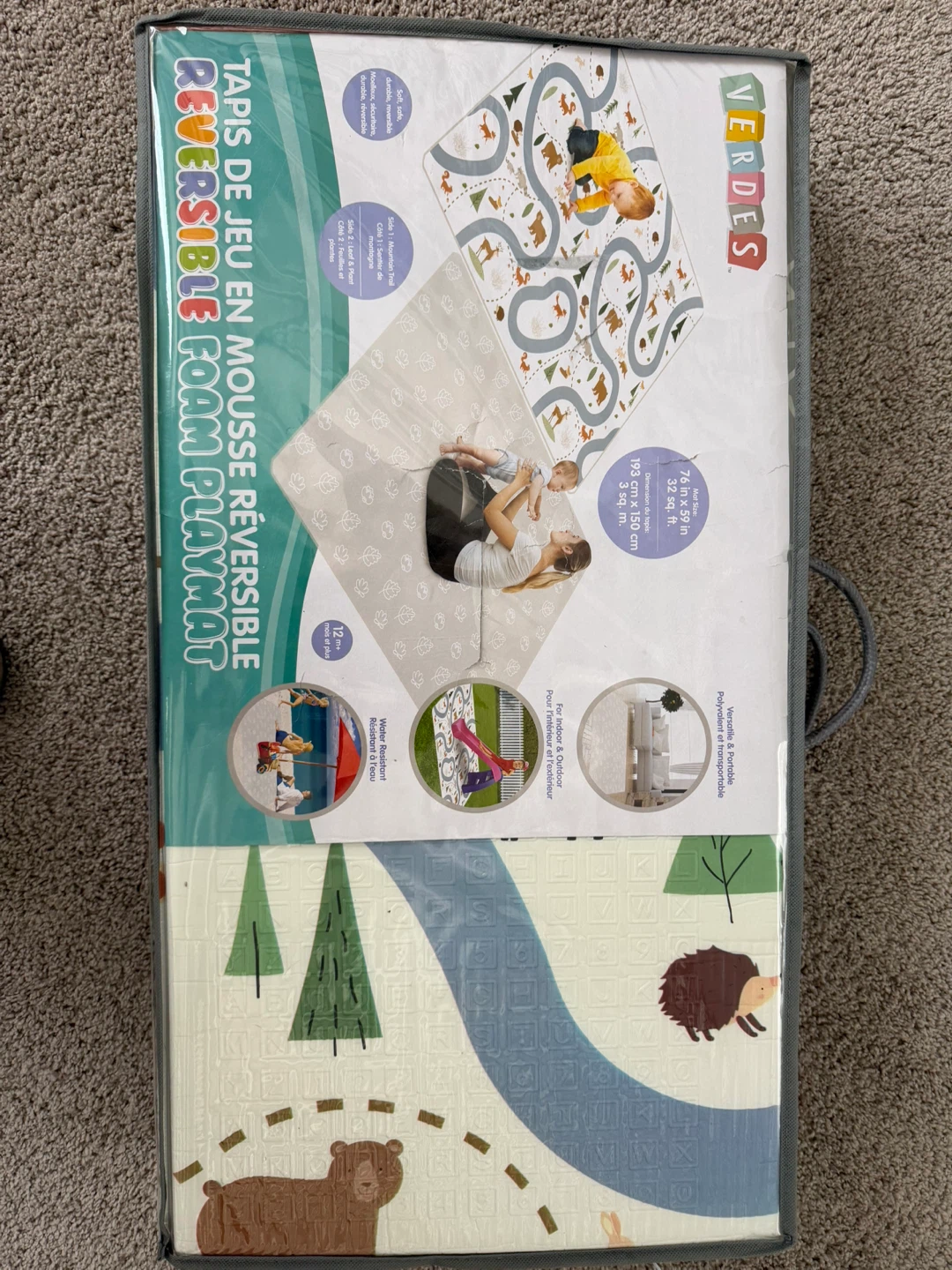 Verdes Reversible Foam Playmat - 76" x 59"