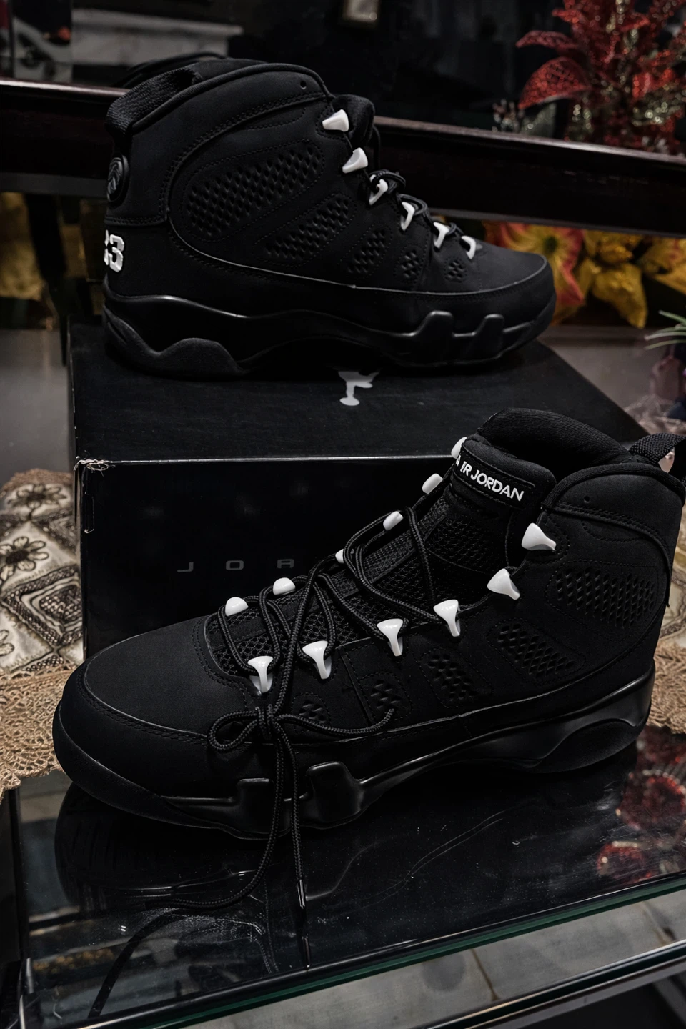 Air Jordan 9 Retro Black White Sneakers - photo 4