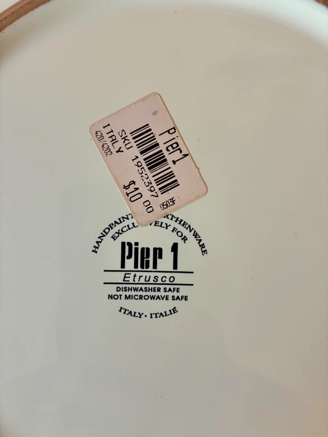 Pier 1 Etrusco Handpainted Plate - photo 3