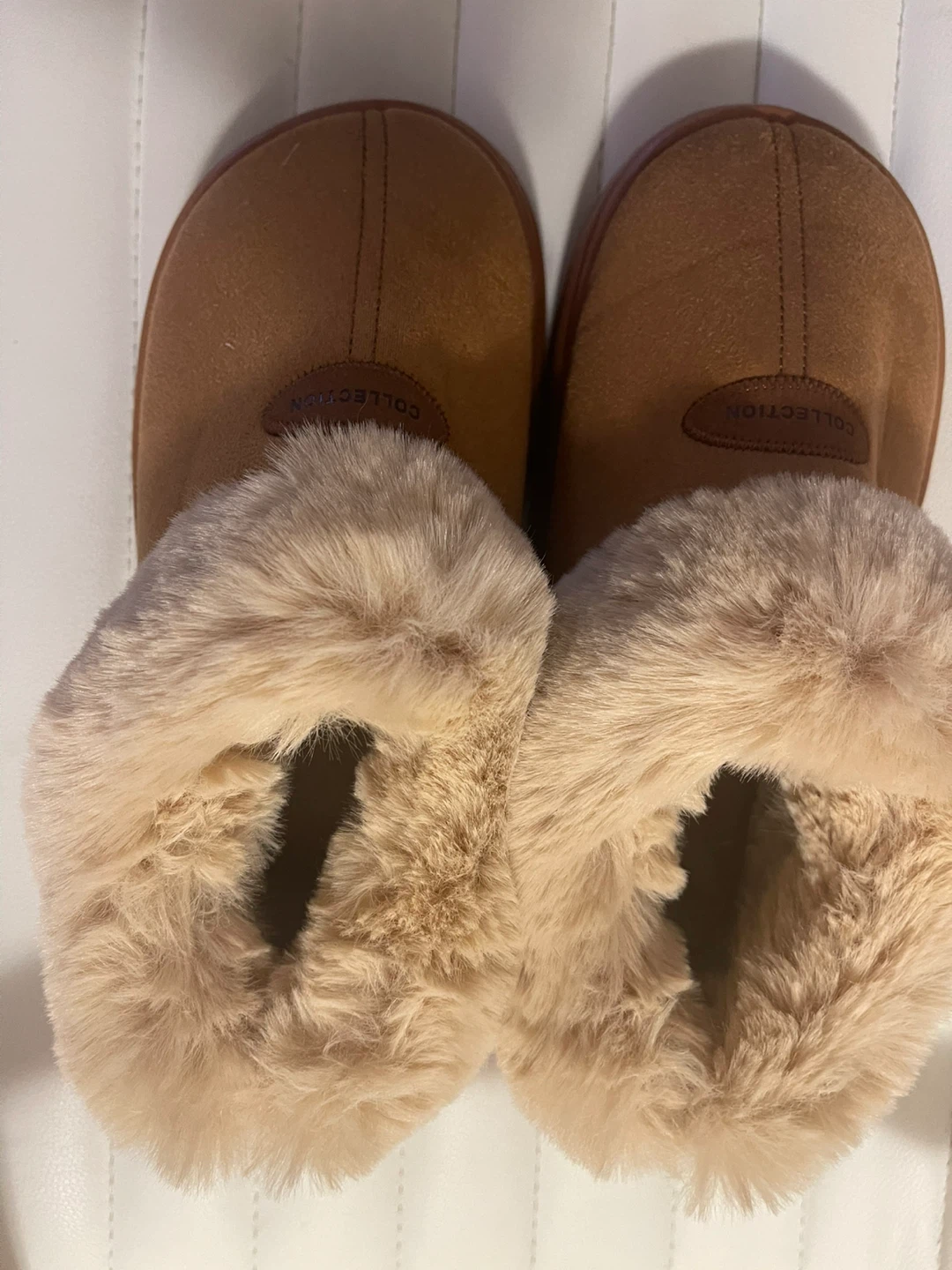 Brown Faux Fur Lined Slippers - Size 40-41 - photo 2