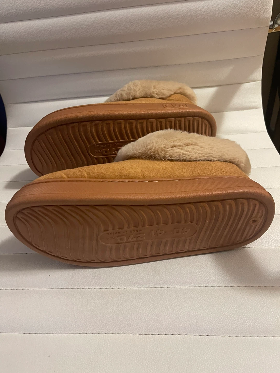 Brown Faux Fur Lined Slippers - Size 40-41 - photo 3