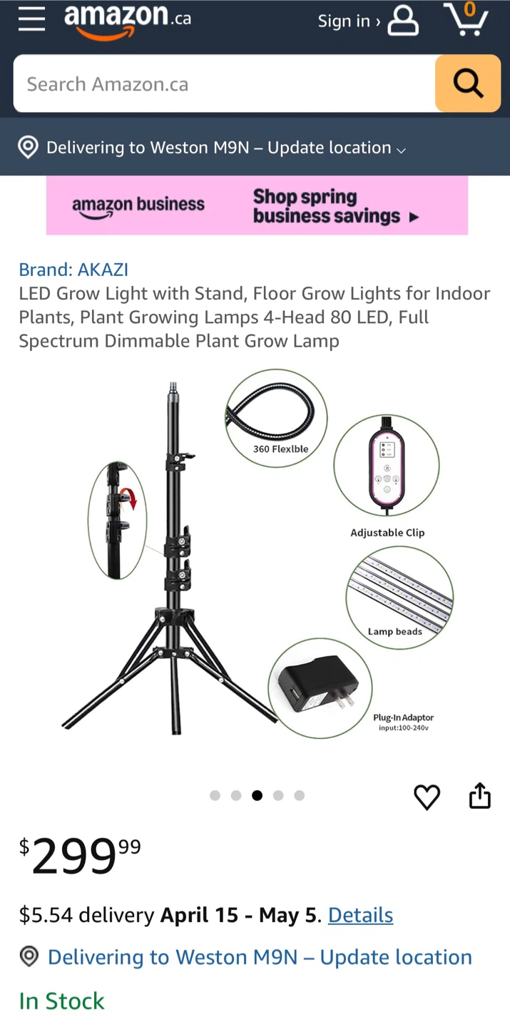 AKAZI LED Grow Light with Stand, Floor 4-Head 80 LED - photo 3