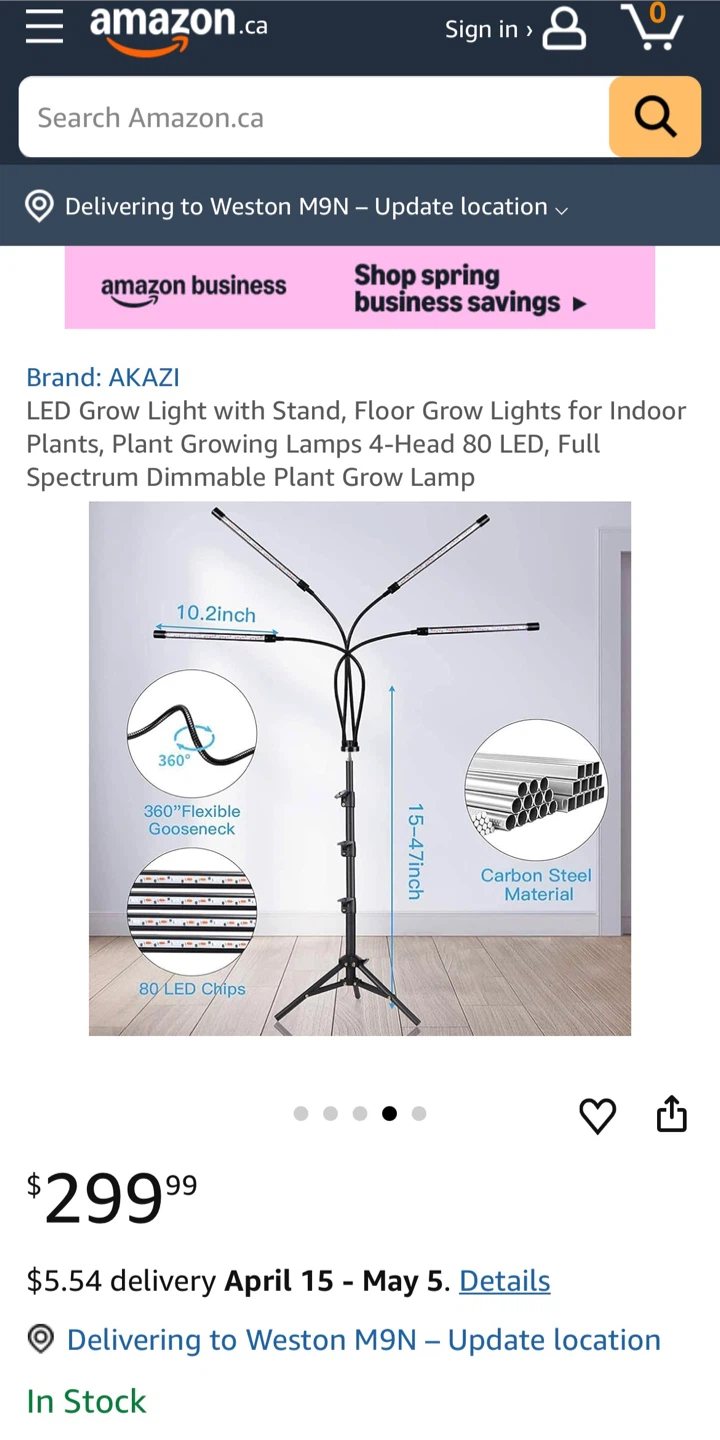 AKAZI LED Grow Light with Stand, Floor 4-Head 80 LED - photo 4