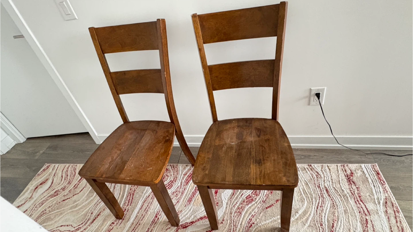 Set of 2 Wooden Dining Chairs