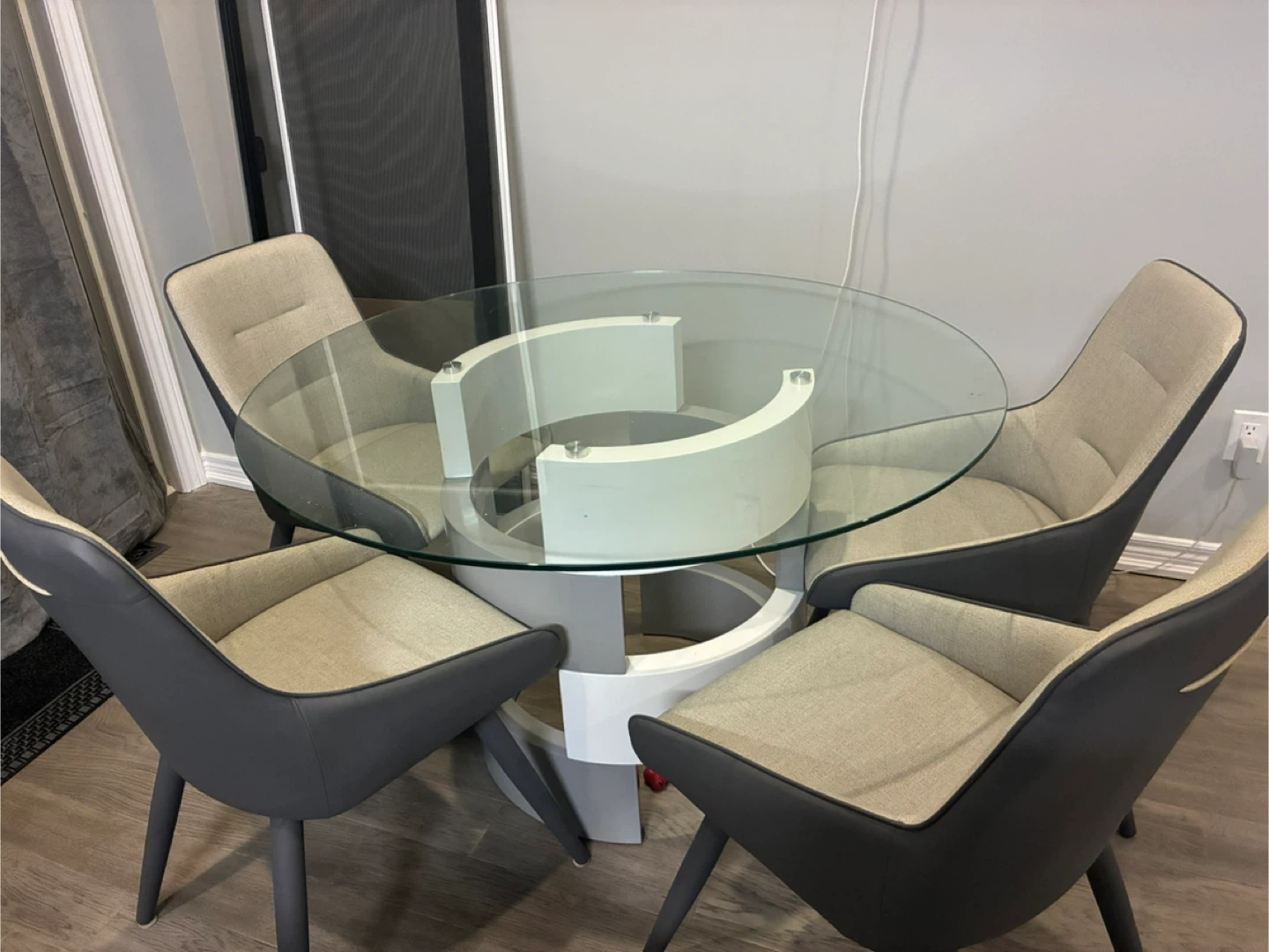Glass Top Dining Table with 4 Chairs - photo 2