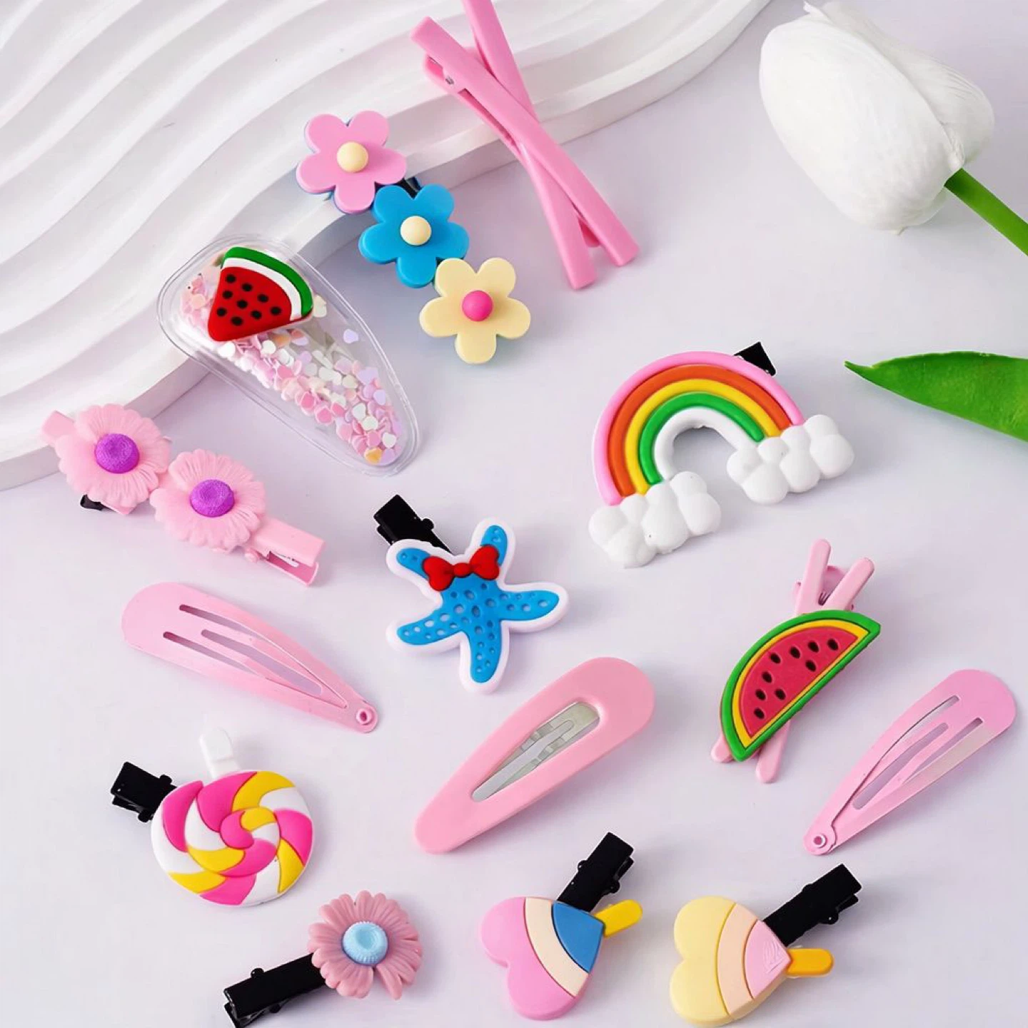 14 Piece Kids Hair Clip Set - photo 3