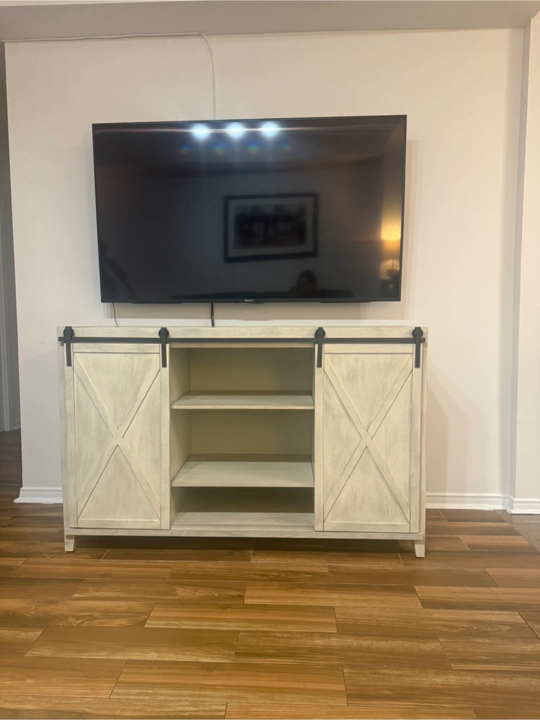 Farmhouse Sliding Barn Door TV Stand