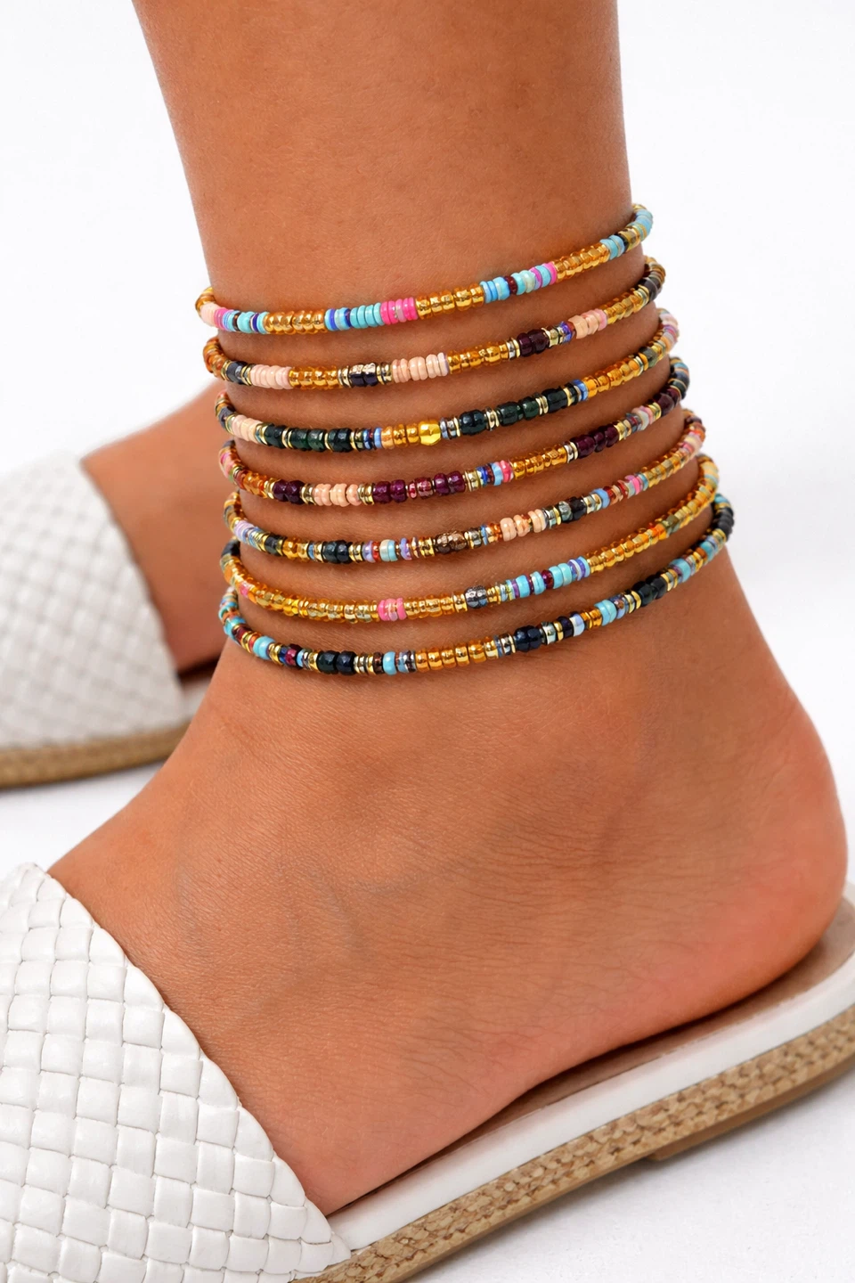 Beaded Anklets - Set of 4