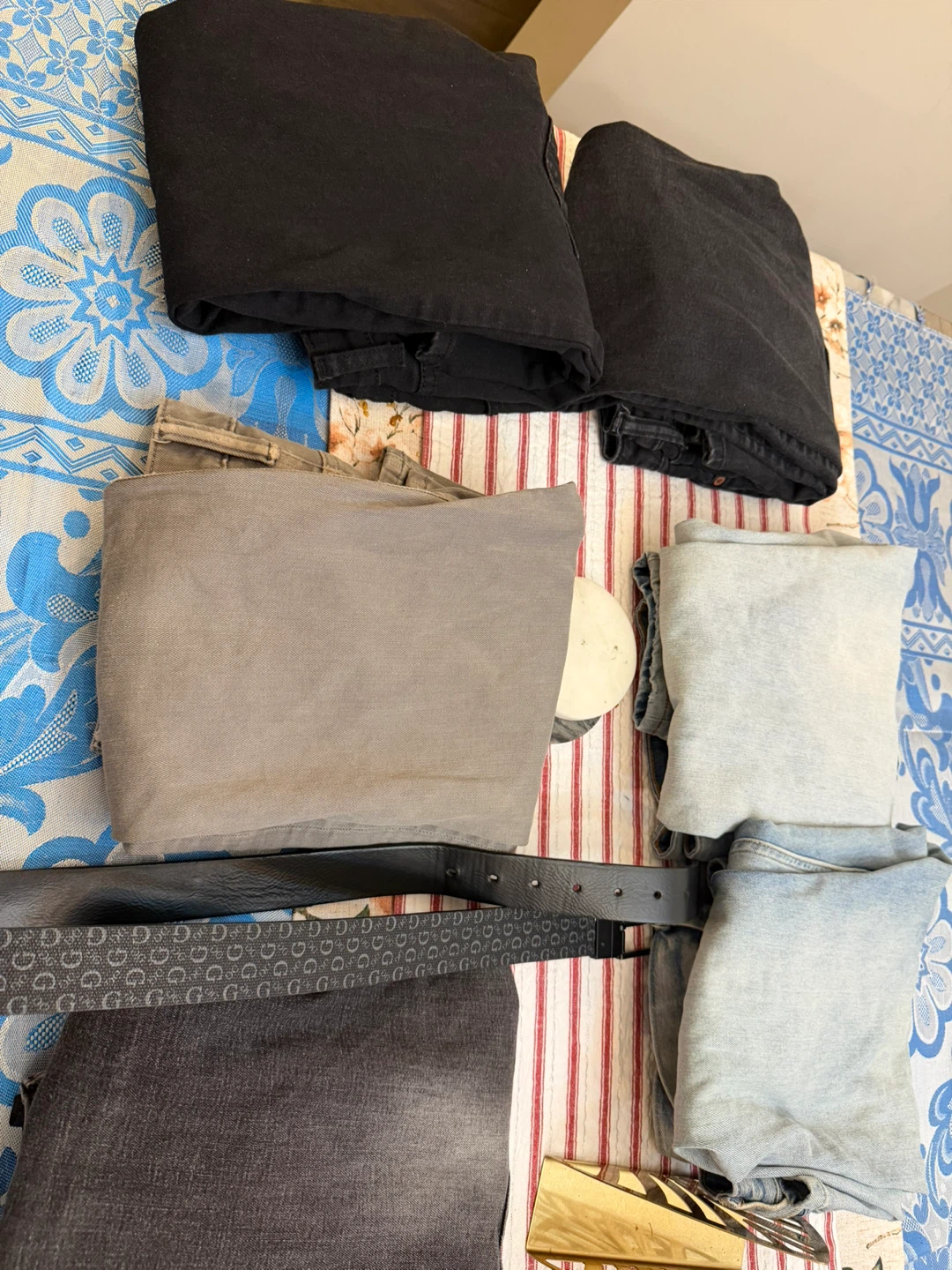 Assorted Jeans and Belt
