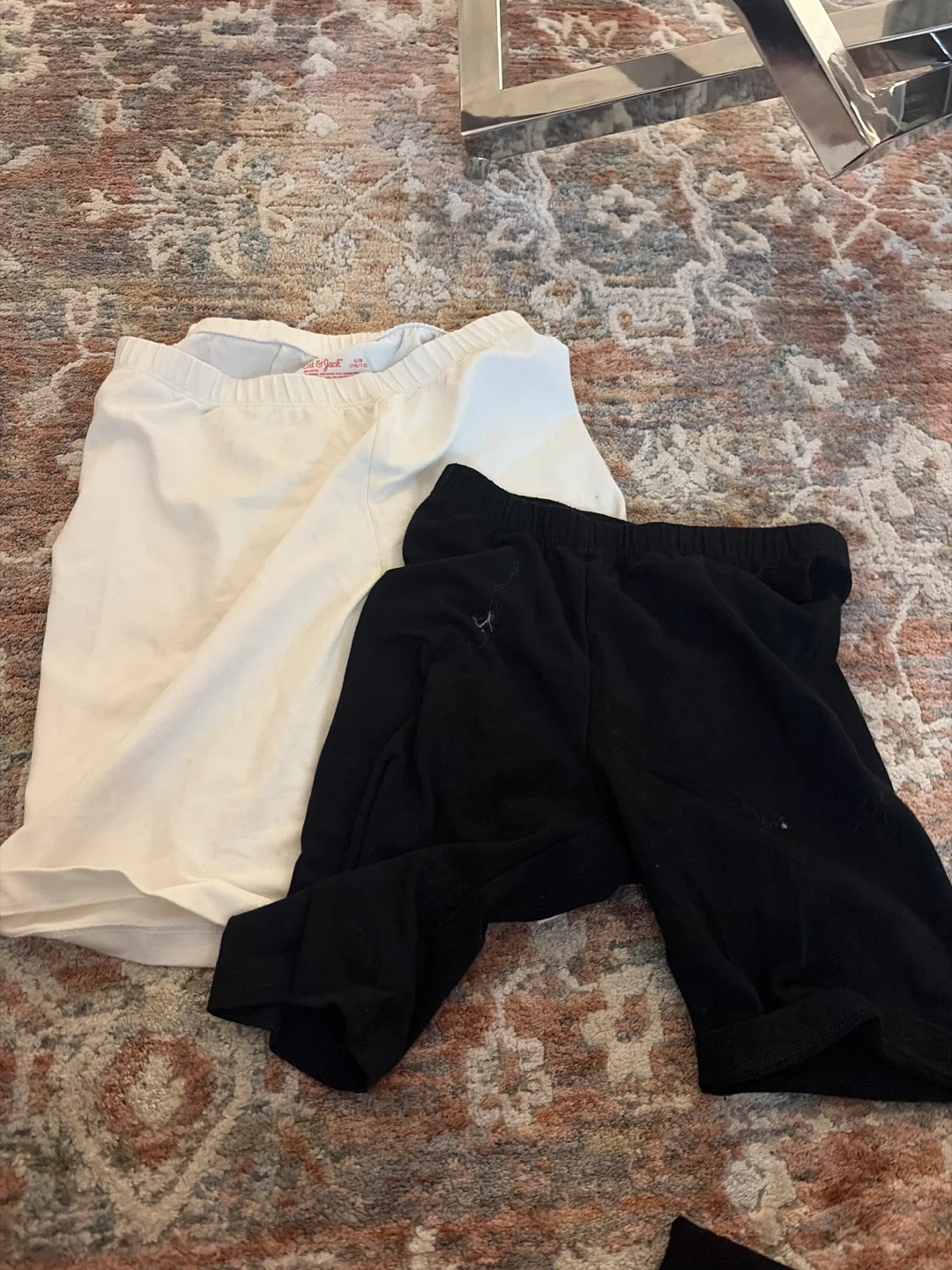 Cat & Jack Girls Leggings - White & Black (Size 10/12)
