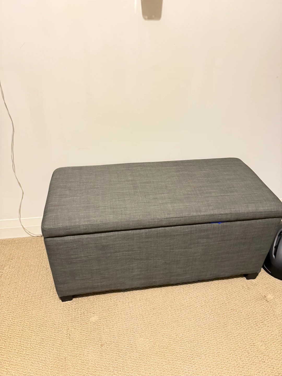 Grey Storage Ottoman Bench Like New