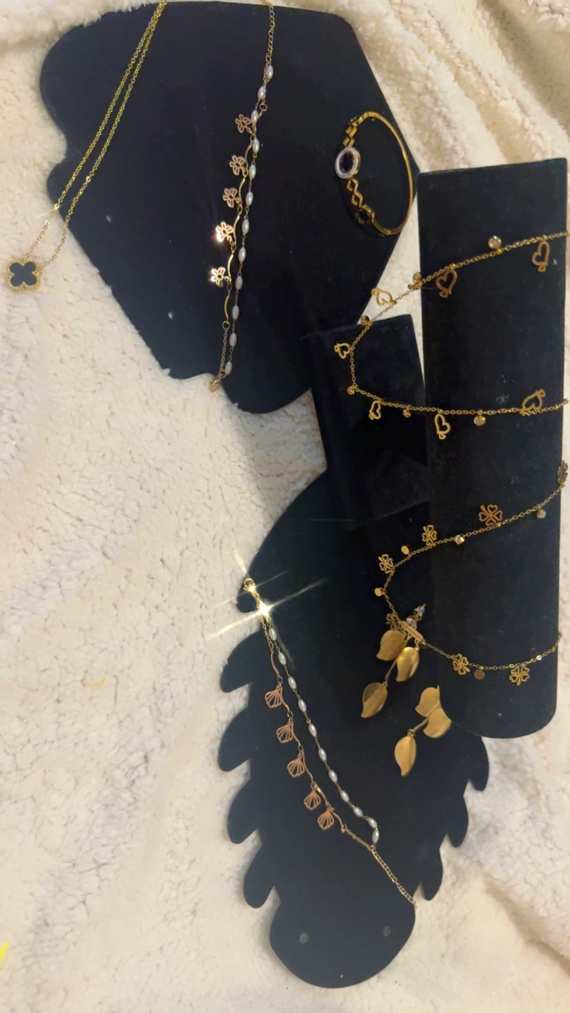 Gold-tone Charm Bracelets and Necklace Set