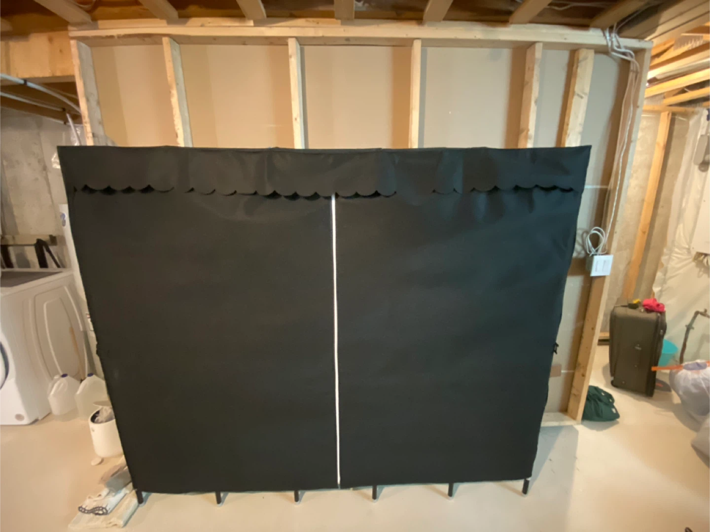 Black Portable Wardrobe Clothes Closet Organizer Storage Shelf - photo 3