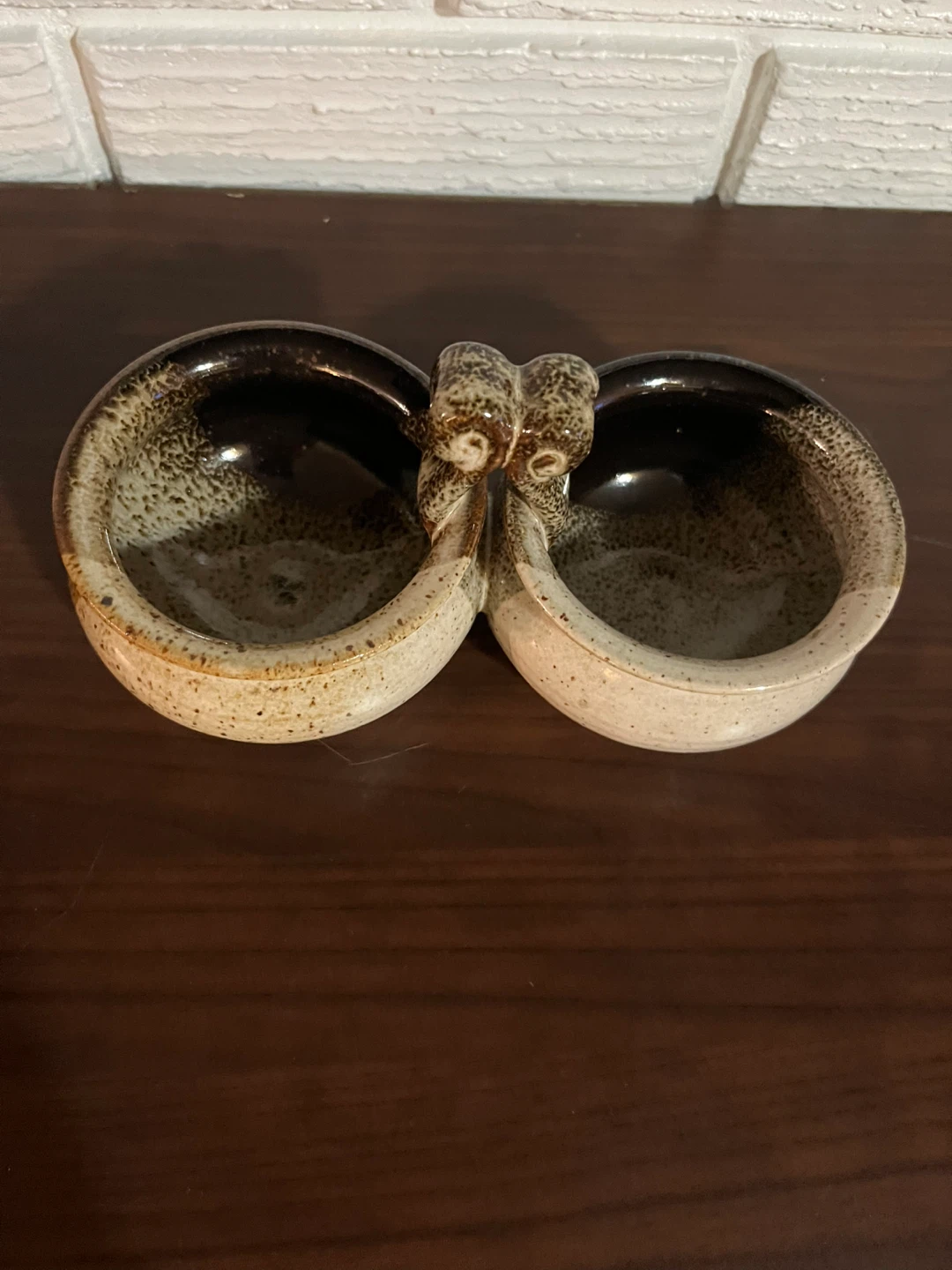 Ceramic Double Bowl with Handle - photo 3