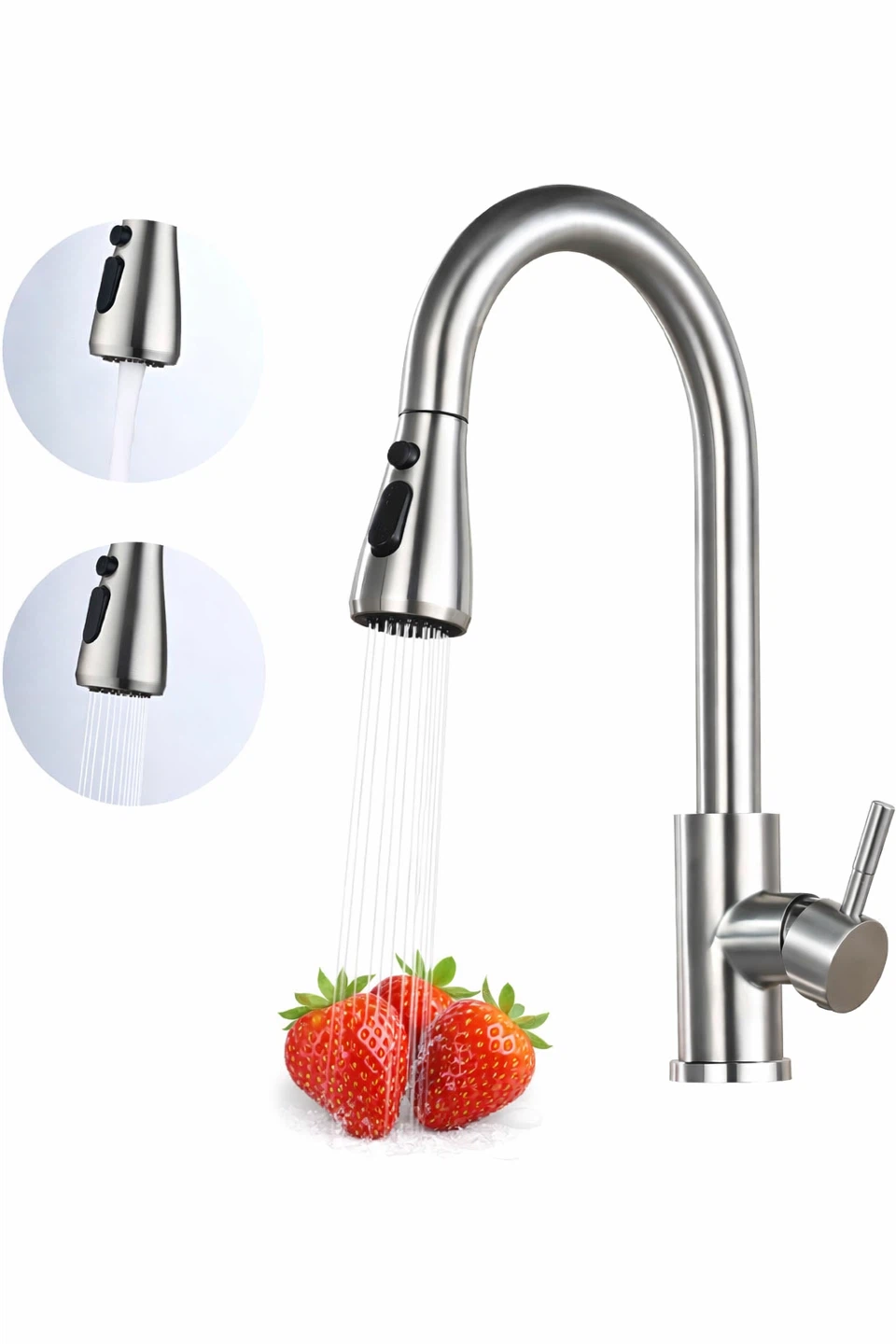 JLERLI Stainless Steel Pull-Down Kitchen Faucet