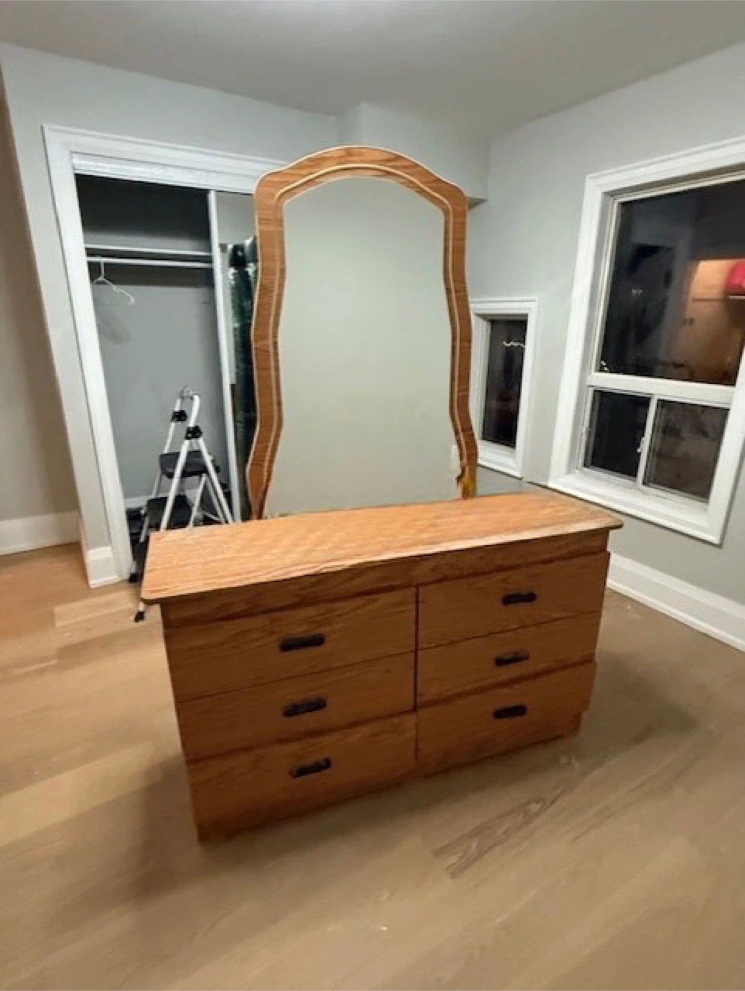 Solid Oak Dresser with Mirror