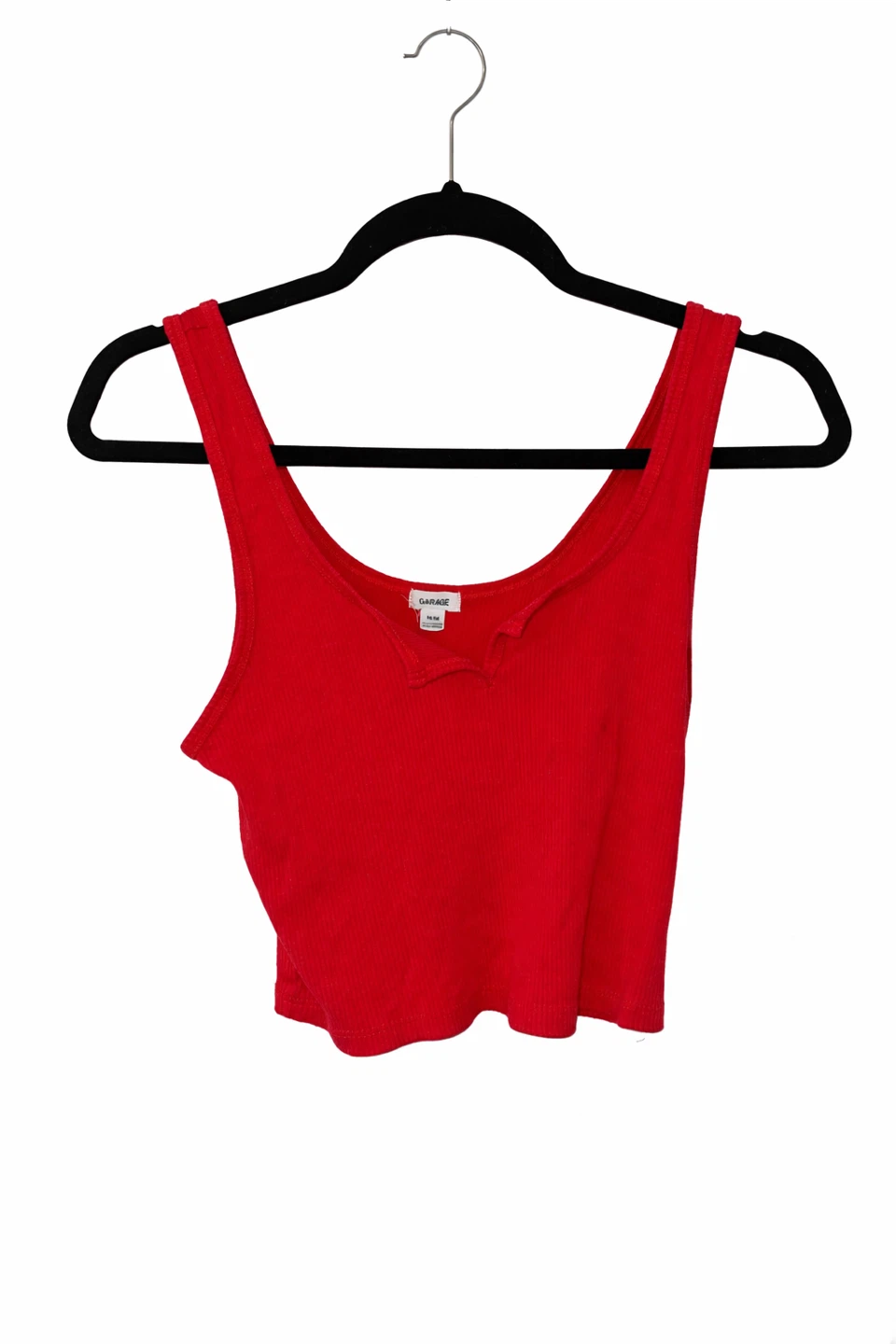 Garage Red Ribbed Tank Top M
