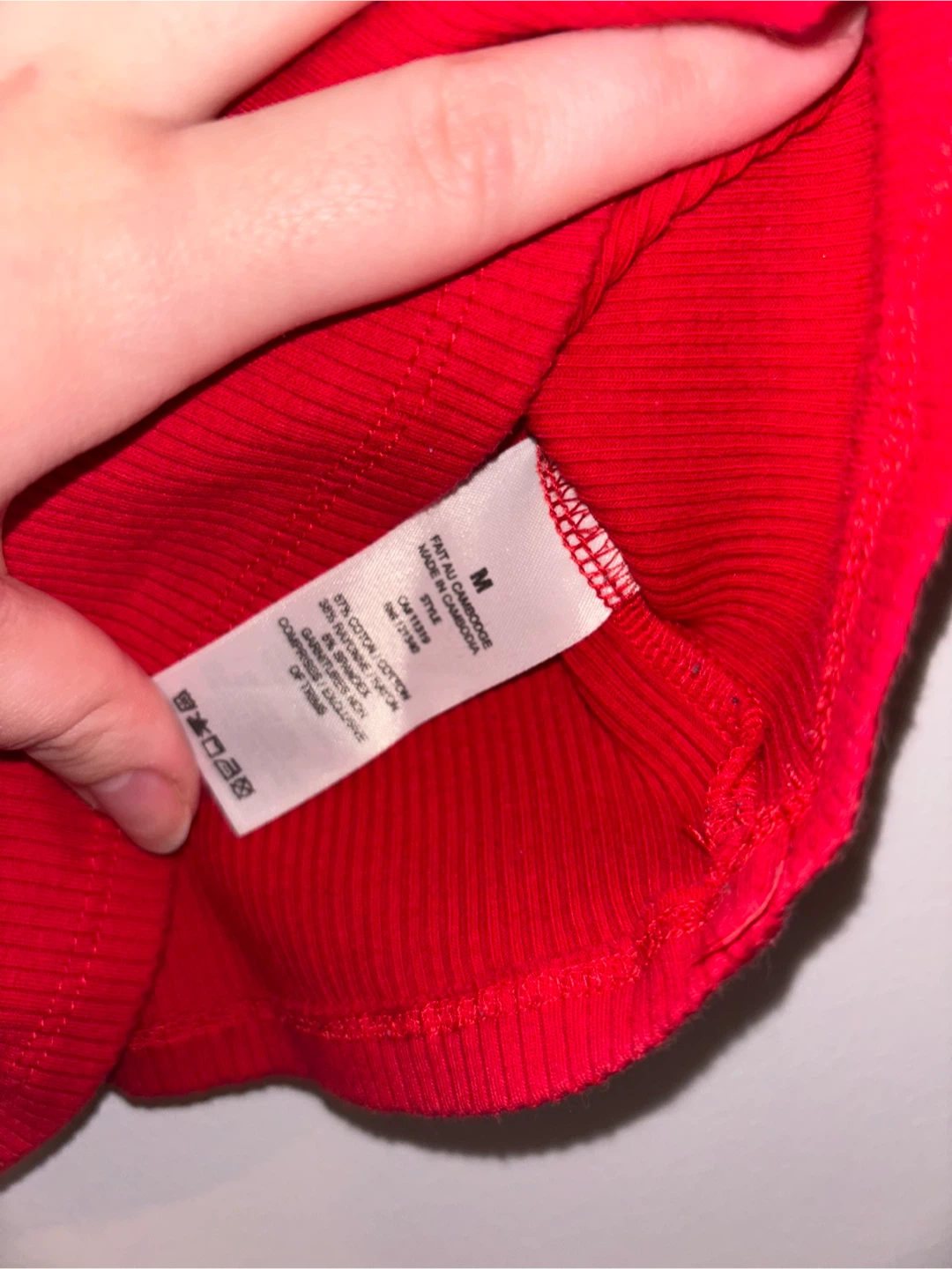 Garage Red Ribbed Tank Top M - photo 3