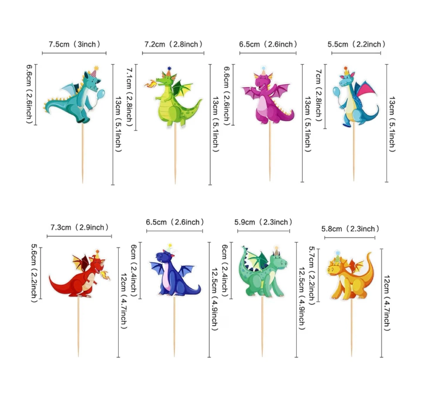 Brand new 40 Pcs Dinosaur Cupcake Toppers - photo 3