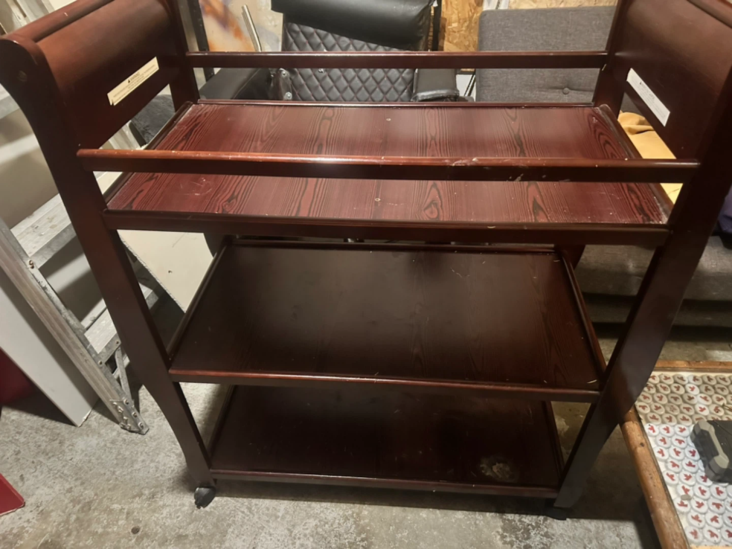 Wooden Baby Changing Station with Wheels - photo 3