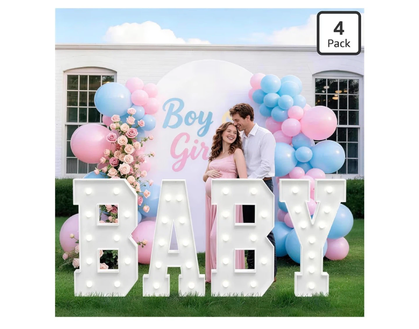 Light Up "BABY" Marquee Letters for Baby Shower
