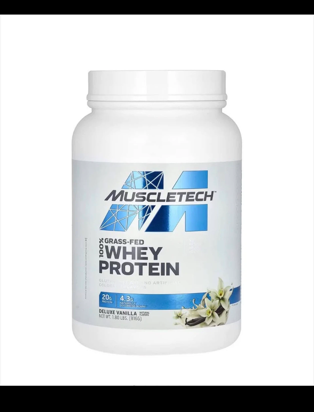 100% Grass-Fed Whey Protein, Deluxe Vanilla, 1.8 lbs (816 g)