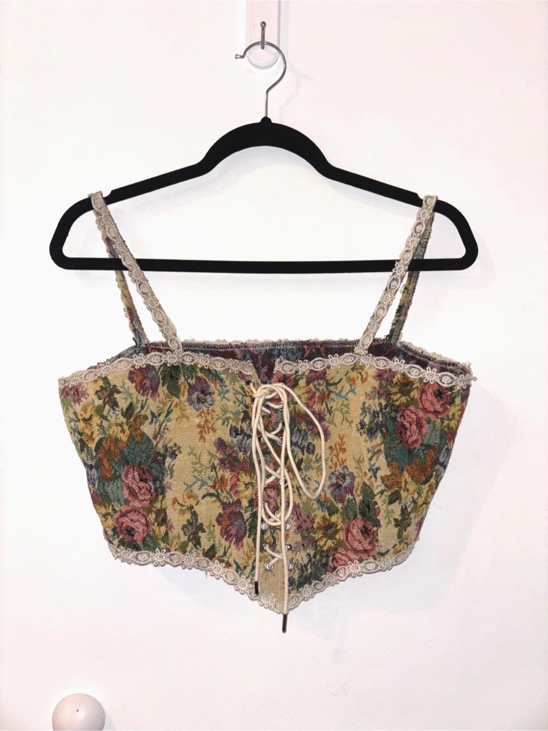 CIDER Floral Tapestry Corset Top Size Large 🥕