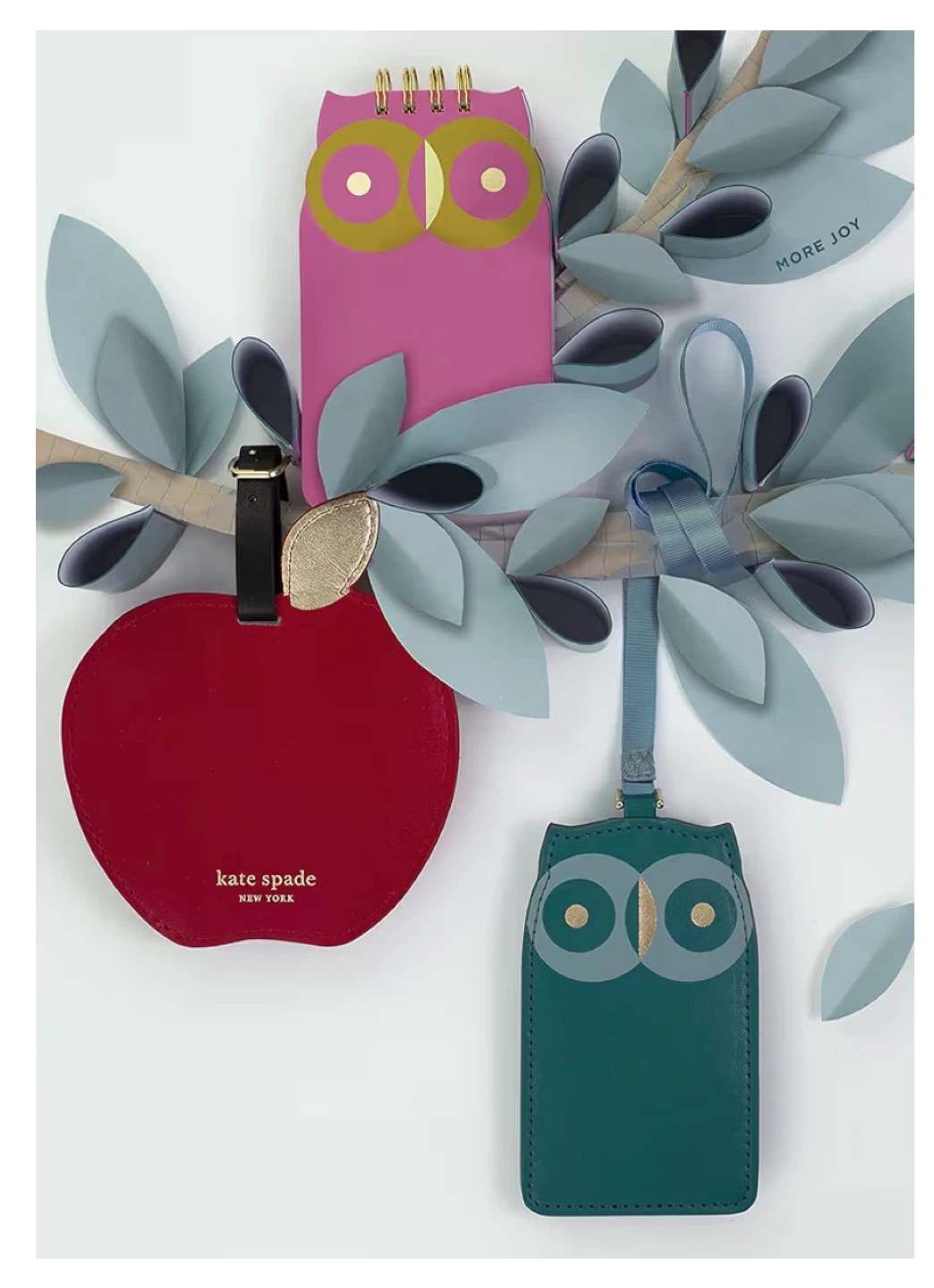 NWT Kate Spadert Leather Blue Owl ID Tag Holder - photo 3