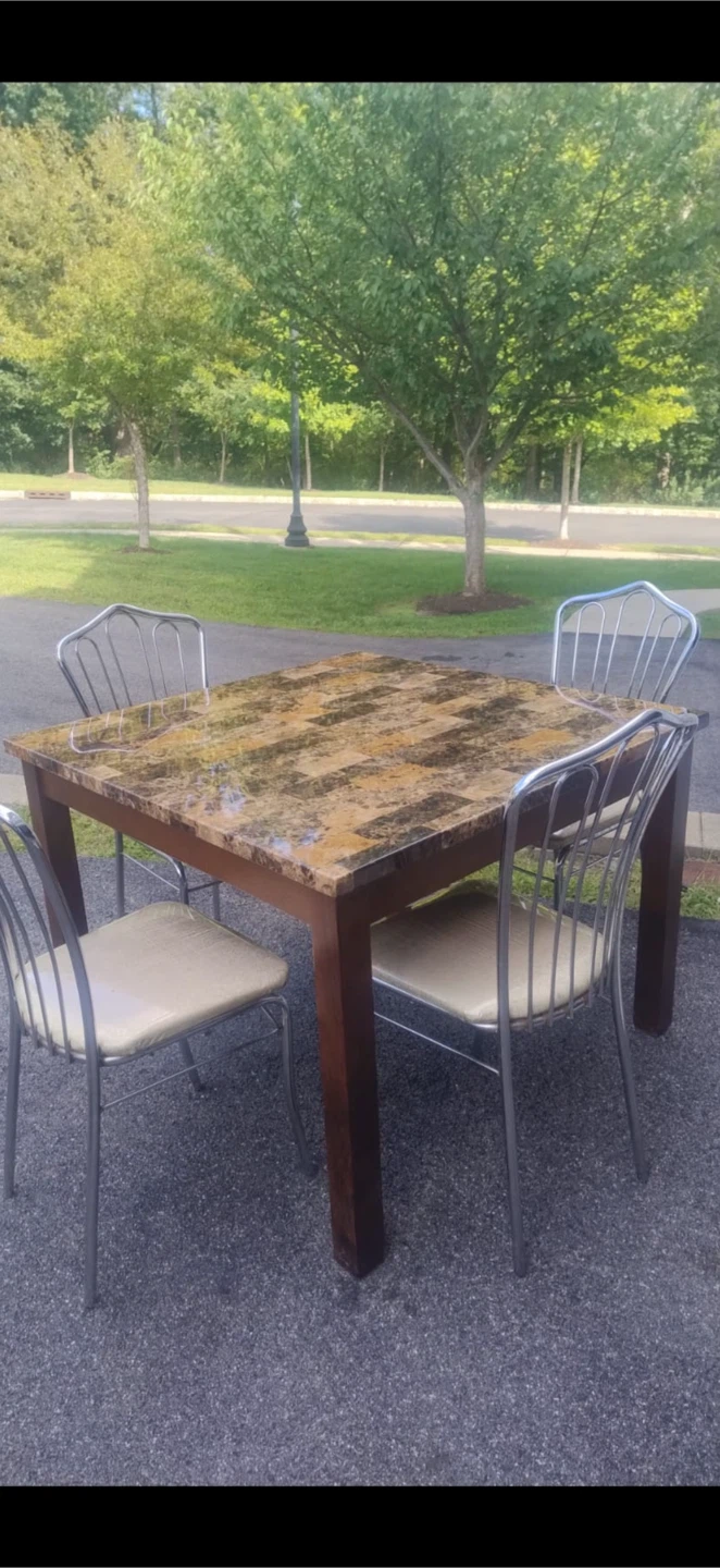Marble Top Dining Table
