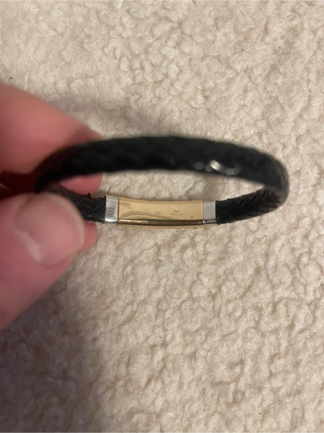 14k solid&leather men bracelet - photo 3
