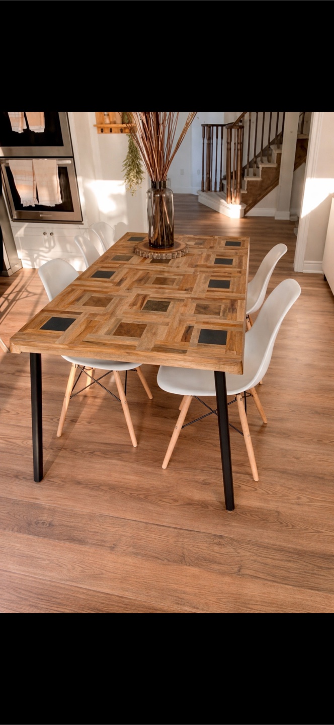 Can deliver—Beautiful recycled teak table and 4 chairs.