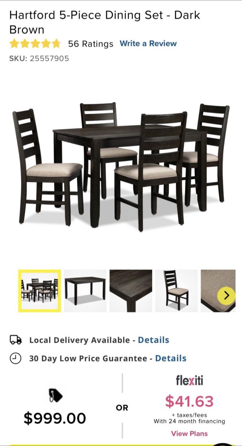 Can deliver—Beautiful rustic dining set—Retail was $1119 - photo 2