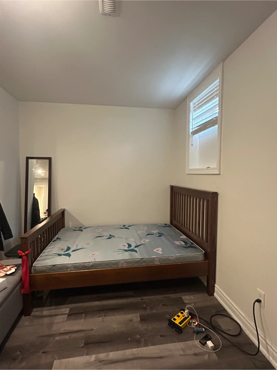 Wooden Bed Frame with Mattress and a box - photo 2