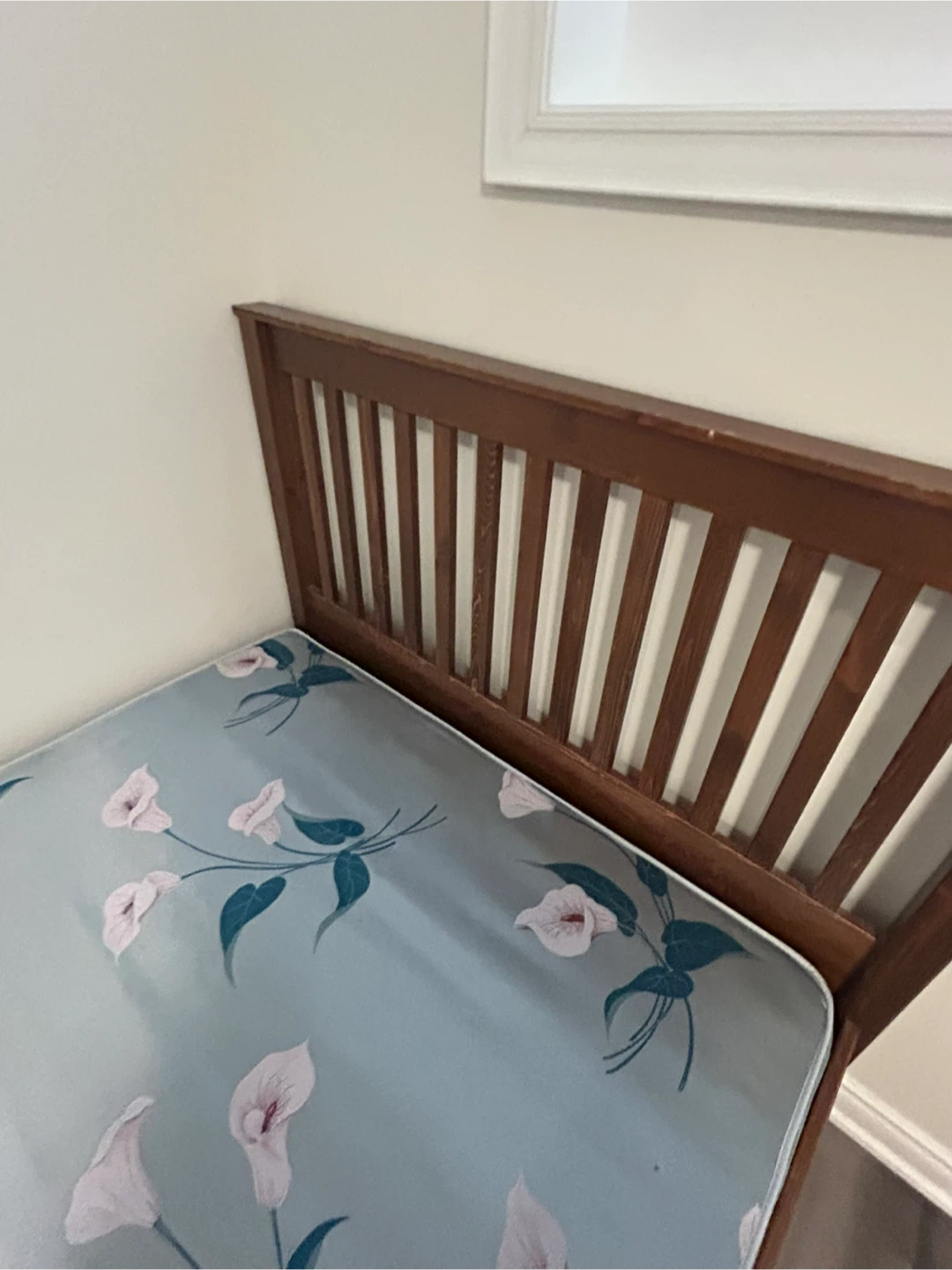 Wooden Bed Frame with Mattress and a box - photo 4