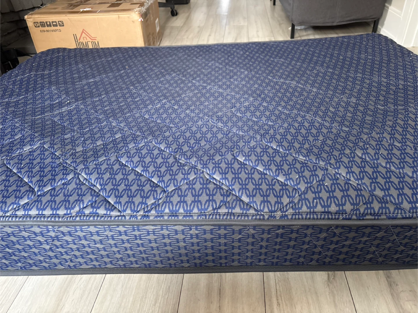 Wooden Bed Frame with Mattress and a box - photo 5