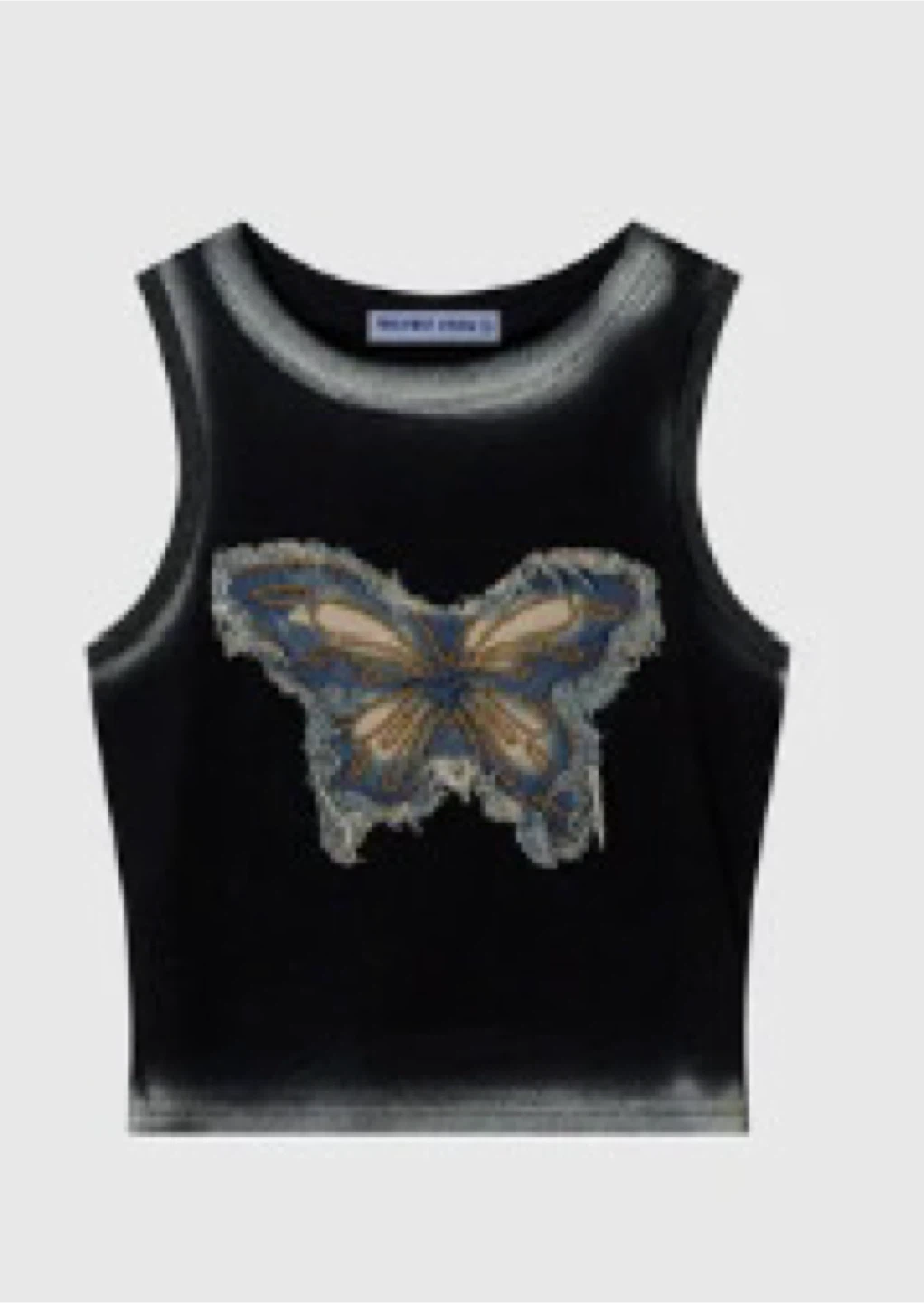 Black Butterfly Graphic Tank Top
