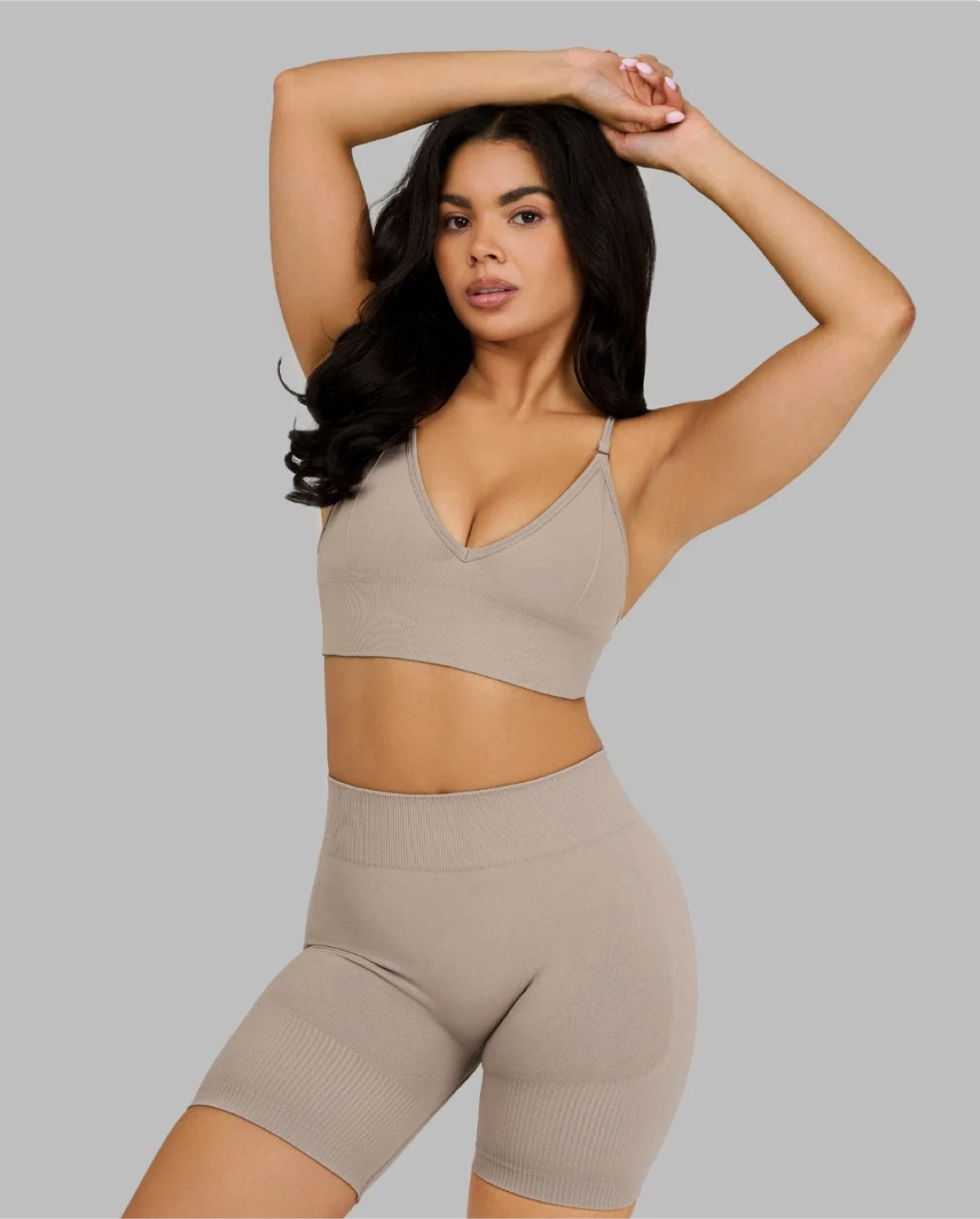 Seamless Sports Bra and Biker Short Set