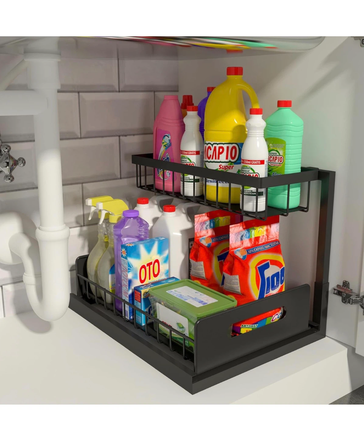2-Tier Slide-Out Organizer Shelf