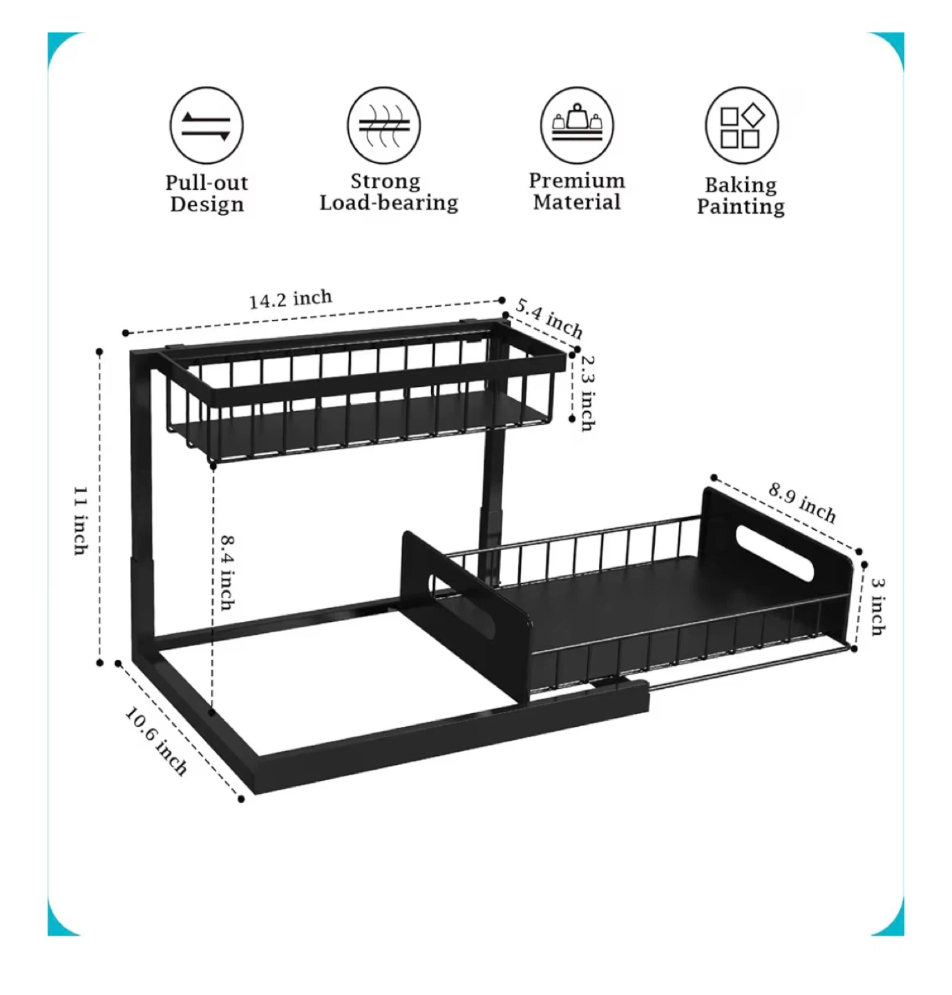 2-Tier Slide-Out Organizer Shelf - photo 2
