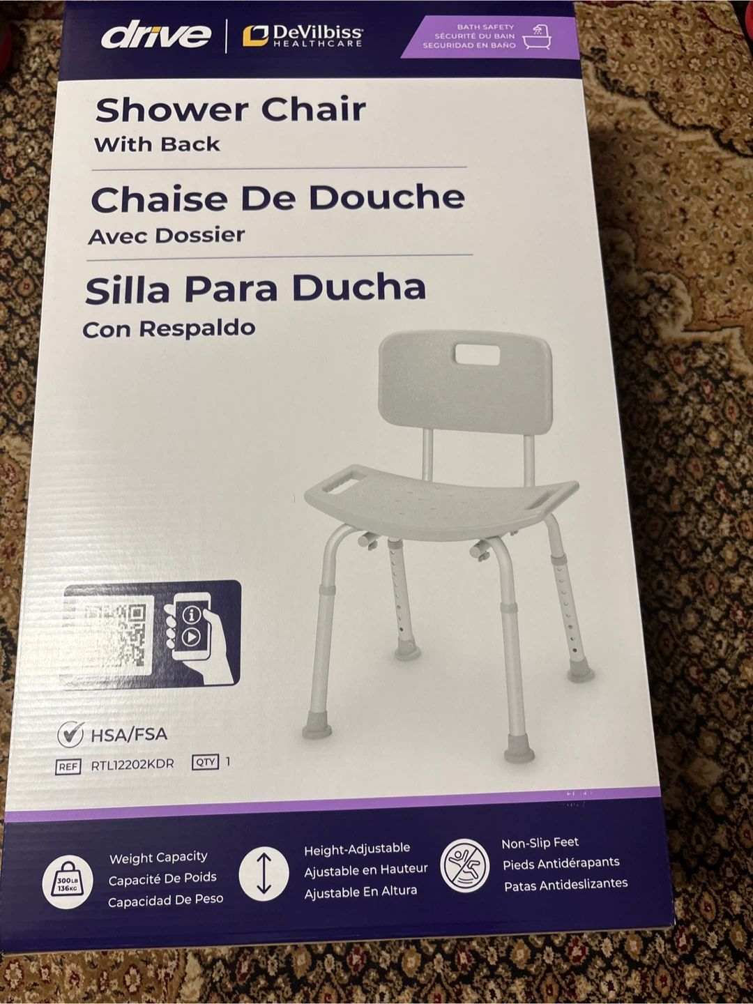 Drive DeVilbiss Healthcare Shower Chair with Back