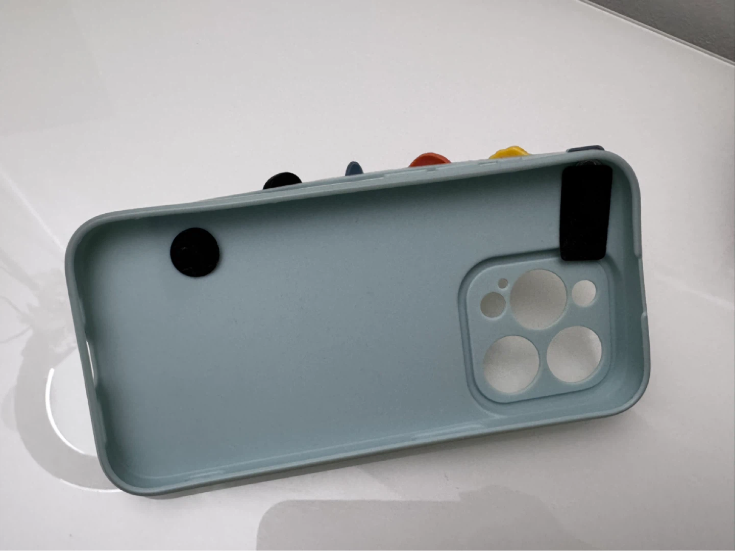 Light Blue iPhone 15 Pro Case with Four Character Charms - photo 3