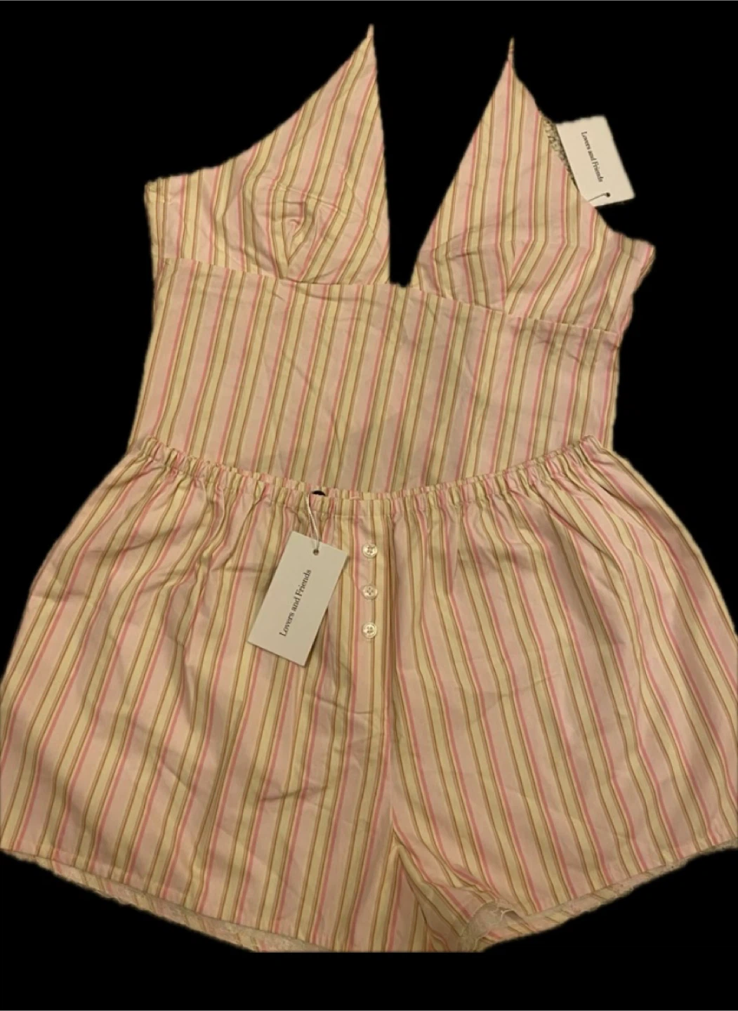 Lovers and Friends Pink Striped Pajama Set