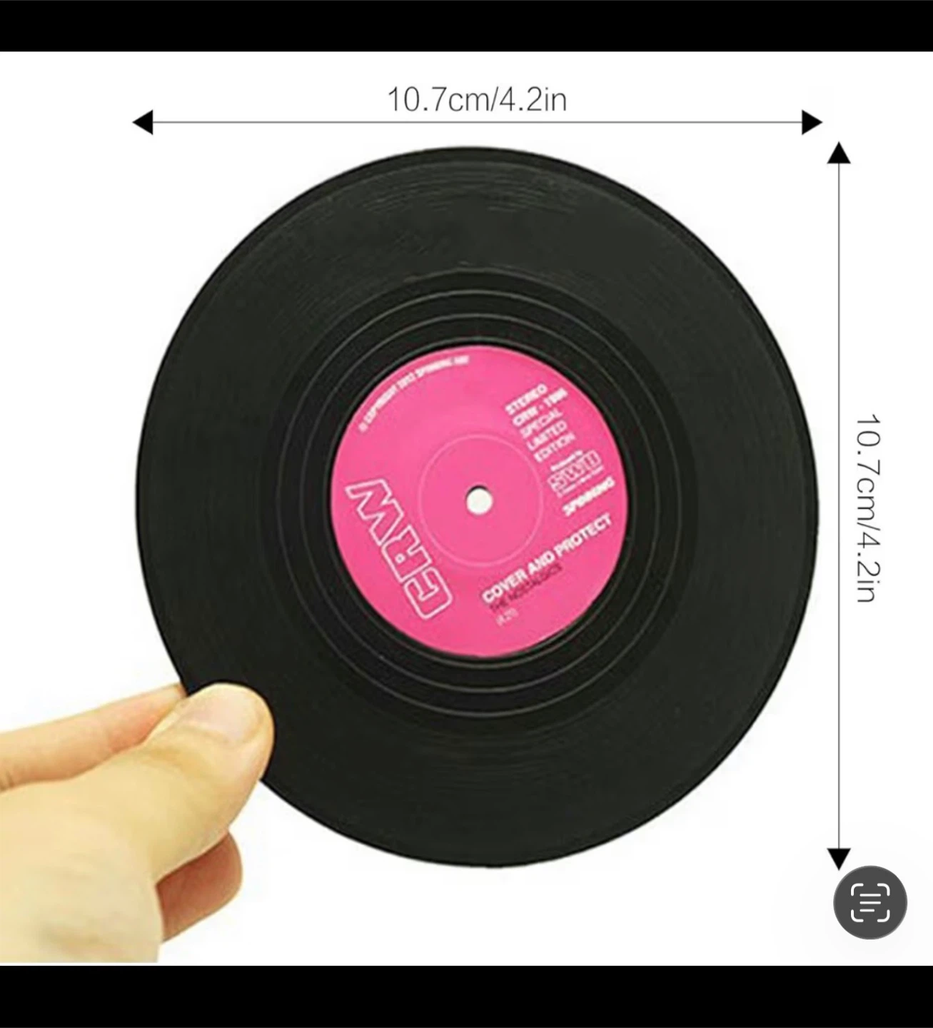 NIB 6 Piece Set Of Mini Vinyl Record Coasters - photo 4