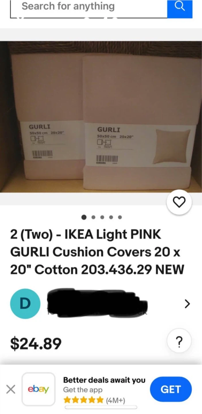 3Vintage IKEA Light Pink Cushion Cover Gurli Pillow - photo 2