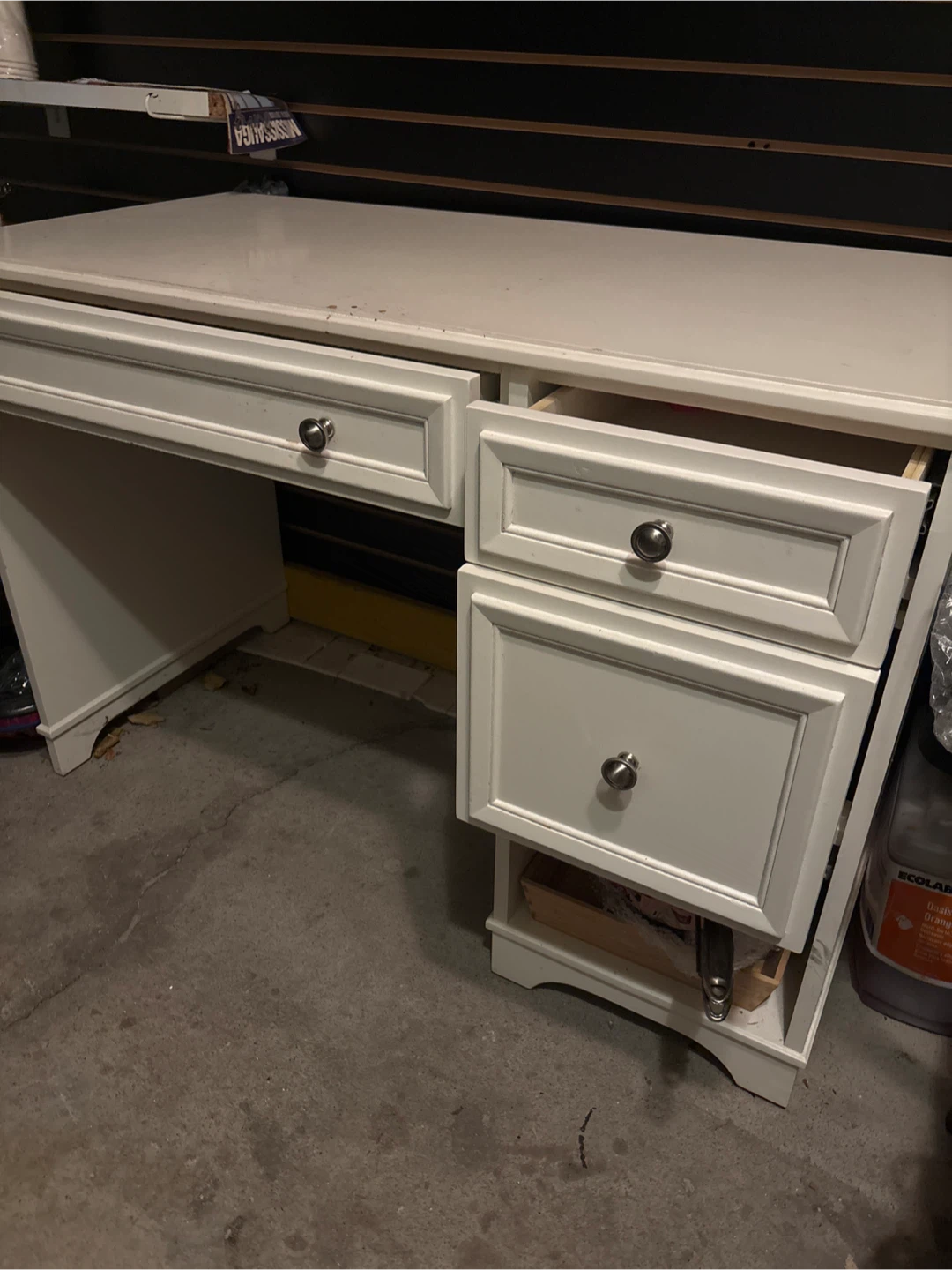 White Vanity Desk with Drawers - photo 2