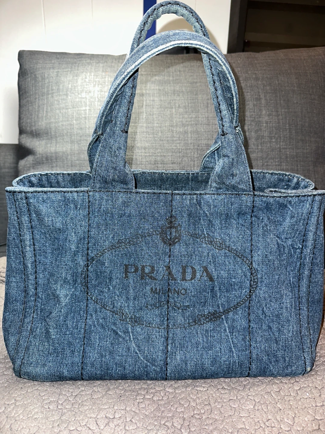 Prada Denim  canapa Tote Bag
