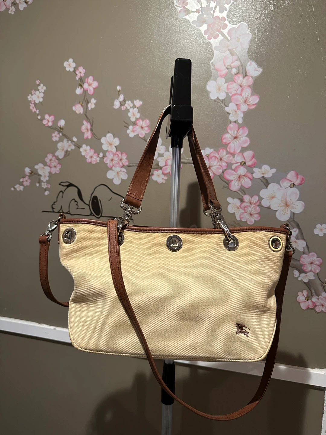 Burberry Canvas and Leather Tote Bag